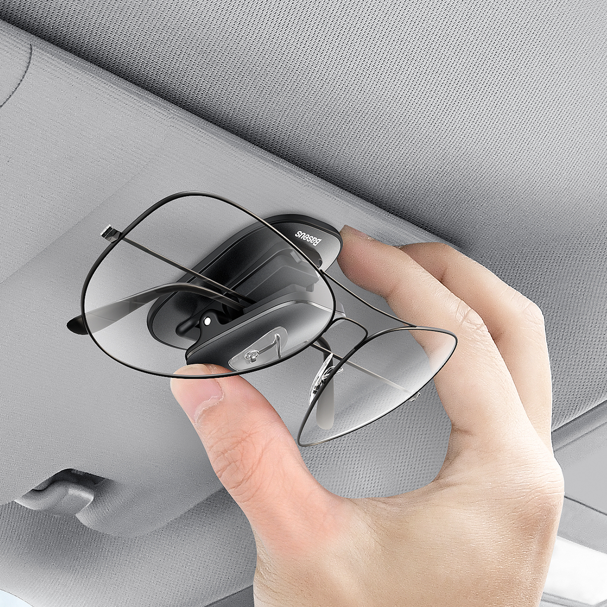 Baseus Car Glasses Case Auto Sun Visor Glasses Holder Sunglasses Clip Card Holder Pen Case Clip Box Universal Accessories