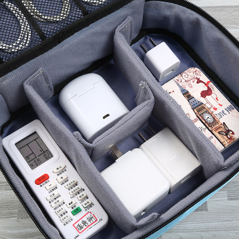 Bakeey Travel Portable Zipper Mobile Phone Memery Card U Disk USB Cable Digital Accessories Organizer Nylon Storage Bag