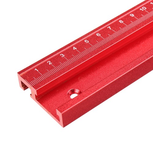 100-1220mm Red Aluminum Alloy 45 Type T-Track Laser Scale Woodworking T-slot Miter Track for Table Saw Router Table