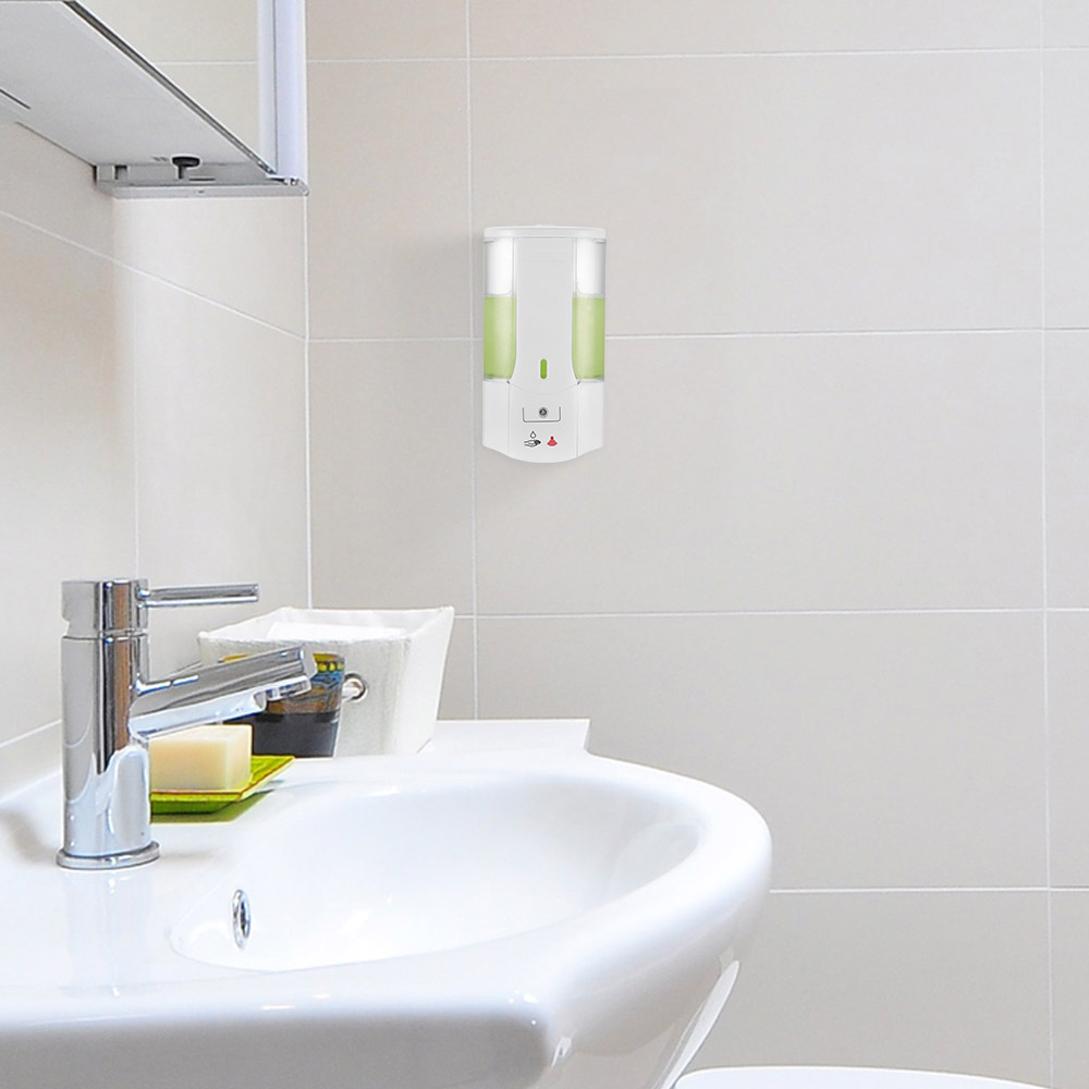 400ML Wall Mounted Automatic Soap Dispenser Hand Sanitizer Dispenser Smart IR Sensor Touchless Detergent Liquid Soap Dispenser for Kitchen Bathroom Hospital