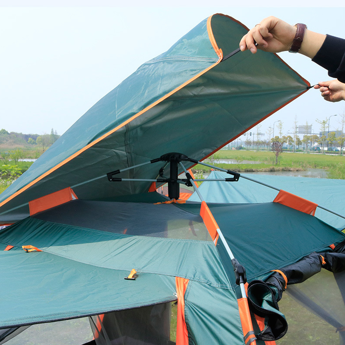 4-5 People Fully Automatic Set-up Tent UV Protected Family Picnic Travel Sun Shelters Outdoor Rainproof Windproof Camping Tents
