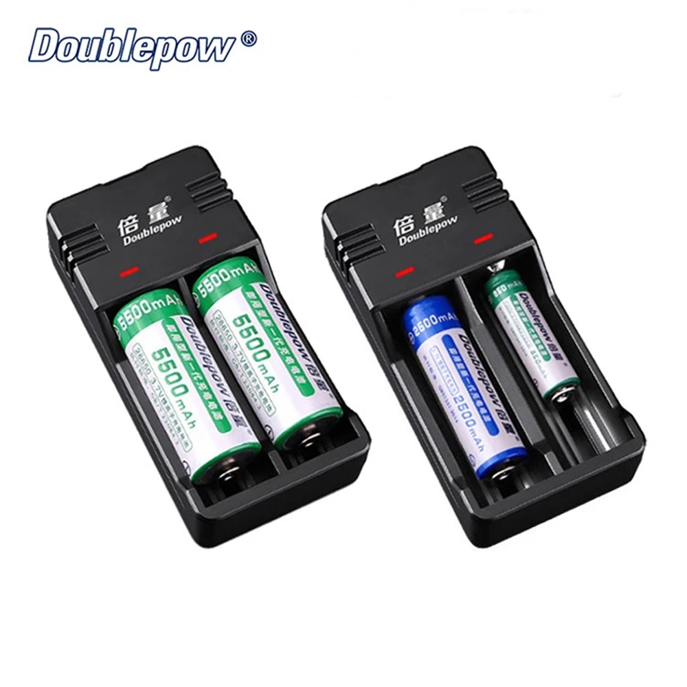Doublepow Battery Charger Portable Smart 18650 Lithium Battery Charger 3.7V Universal Charging Box with USB Output