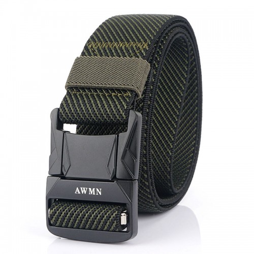 AWMN 125cm Punch Magnetic Buckle Tactical Belt Quick Release Nylon Leisure Belt for men women