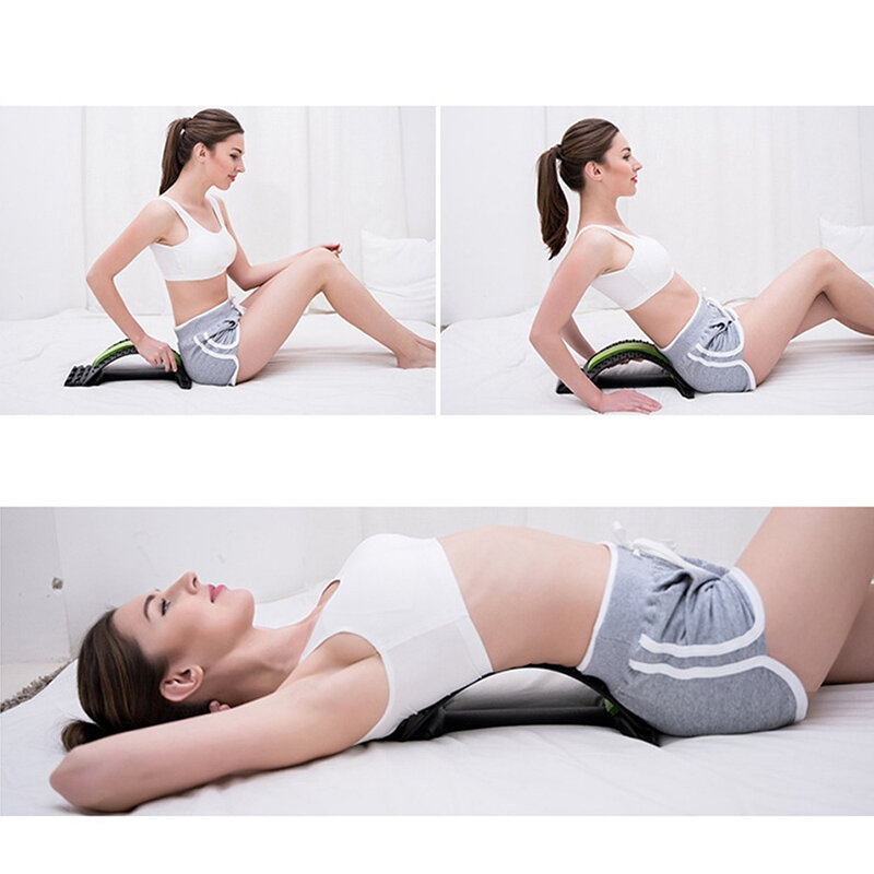 KALOAD Lumbar Traction Stretching Device 3 Modes Height Adjustable Acupuncture Back Massager Posture Relief Spine Corrector Tensioner