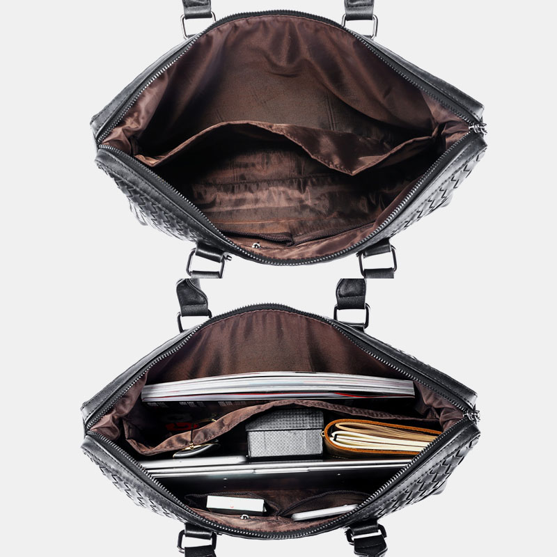 Men Faux Leather Multi-carry 14 Inch Laptop Bag Briefcase Business Handbag Crossbody Bag