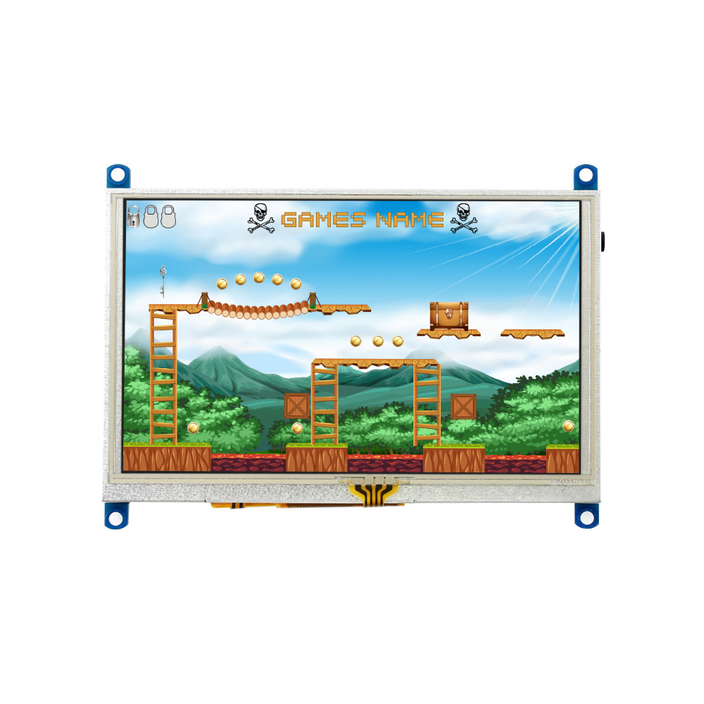 Waveshare 5 inch HDMI LCD (G) 800x480 Supports Various Systems Resistive Touch HD Display Screen Board VGA Audio Output