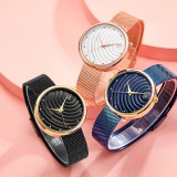SHENGKE SK K0138 Women Fashion Full Steel Strap Simple Dial Watch Quartz Watch