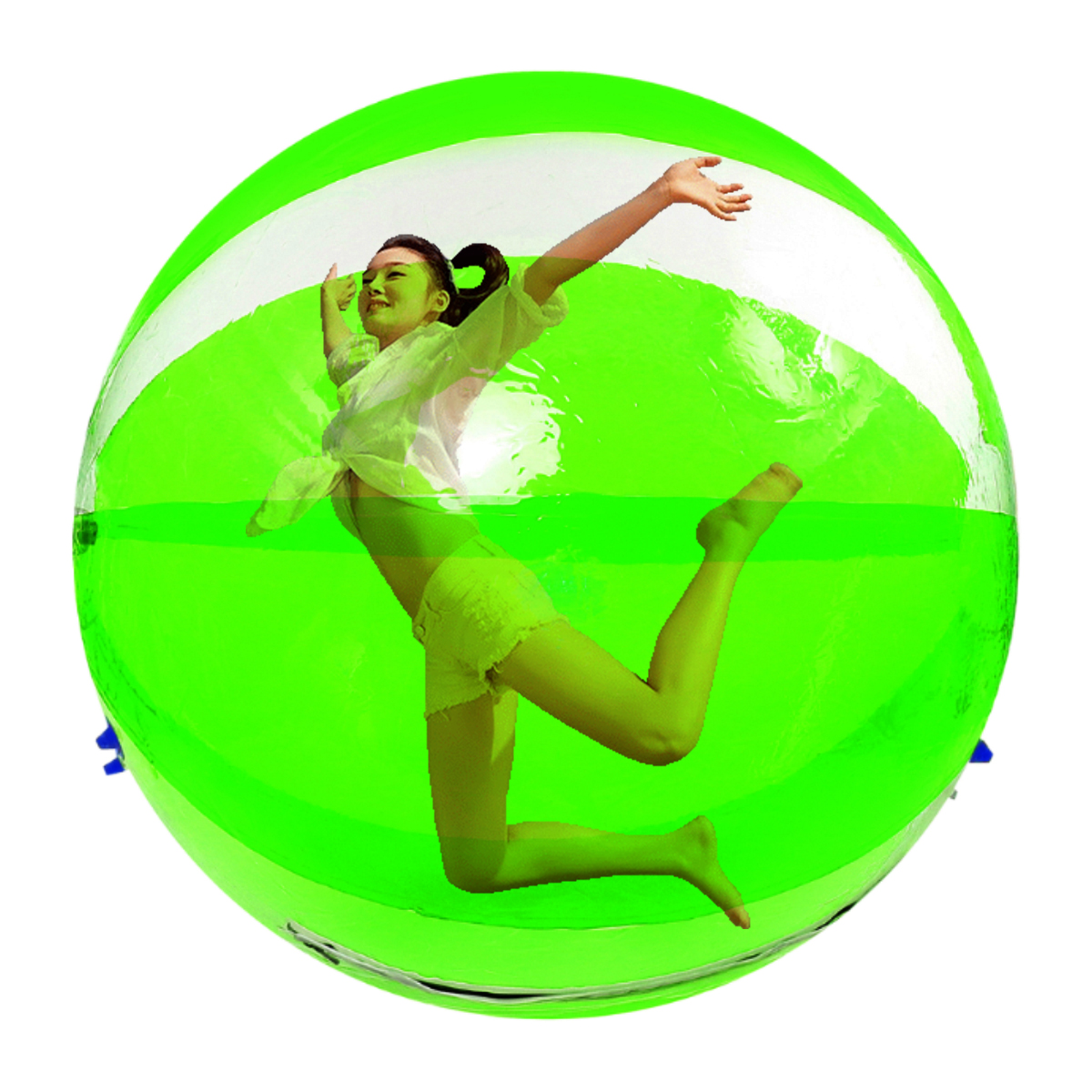 2M/6.6ft Inflatable Float PVC Ball Soft Water Walking Ball With Zipper Swimming Pool Rolling Dance Ball Water Play Toys Kids Adult Green For Outdoor Water Sports Maxload 150KG