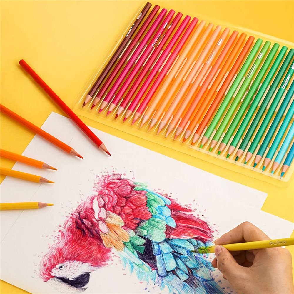 Brutfuner 48/72/120/180 Colors WaterColor Pencils Set Wood Colored Painting Pen for Kids Stationery Art School Supplies