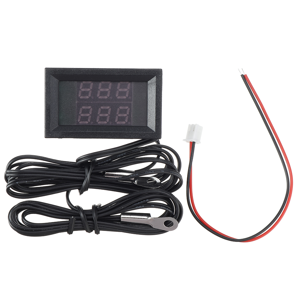 Dual Red Digital Display Thermometer LED Waterproof Temperature Sensor w/ Probe 