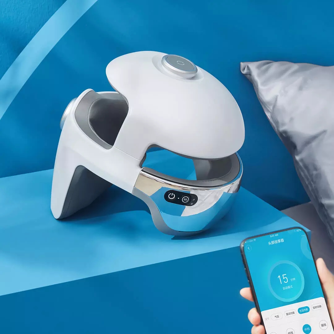 momoda Smart Massage Helmet Head & Eye & Neck Three-in-one Massage Voice Control bluetooth Music Smart Helmet from Xiaomi Youpin