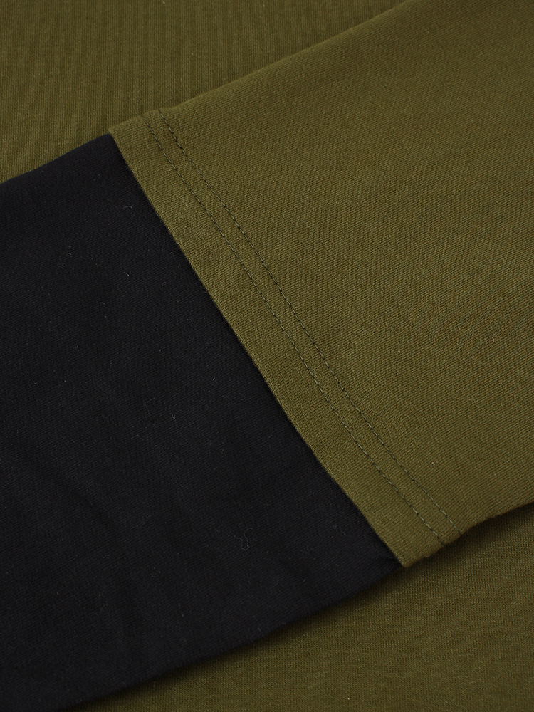 Mens Patchwork Solid Color Drop Shoulder Kangaroo Pocket Cotton Drawstring Hoodies