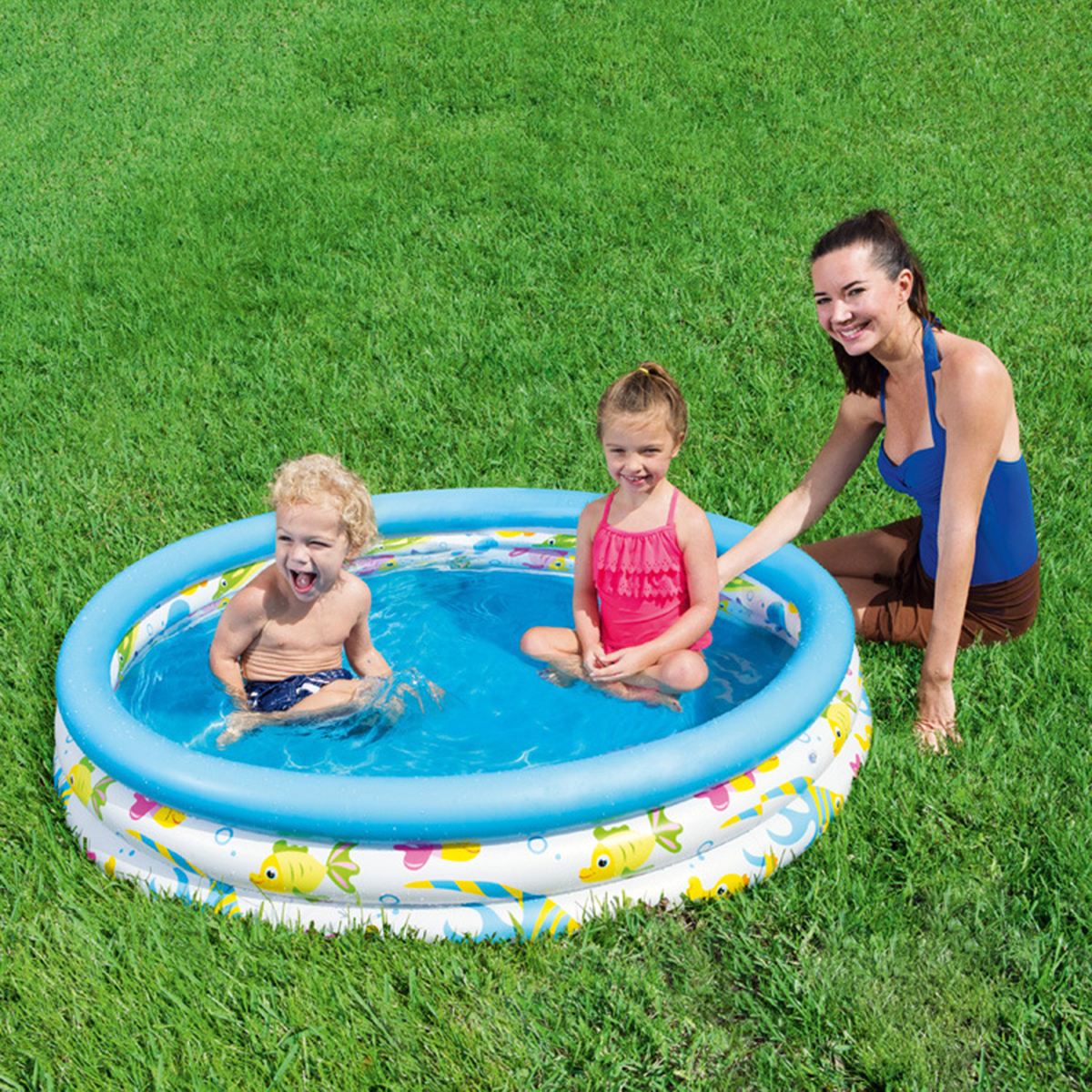 122x25cm Children Summer Outdoor Bathing Tub Baby Toddler Paddling Inflatable Round Swimming Pool Kids