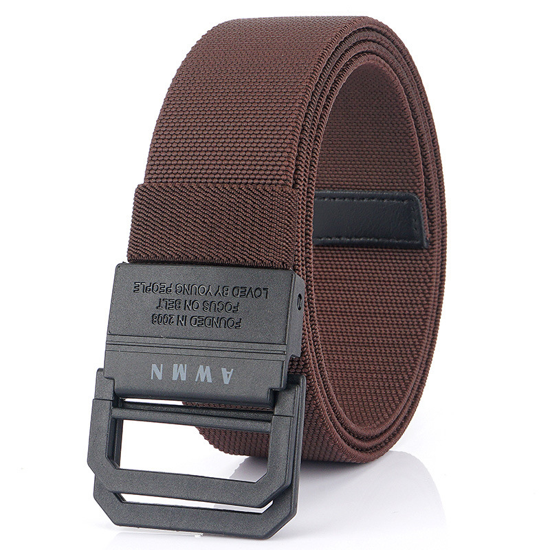 AWMN 125x3.8cm Double Ring Buckle Tactical Belt Quick Release Polyester Leisure Belt
