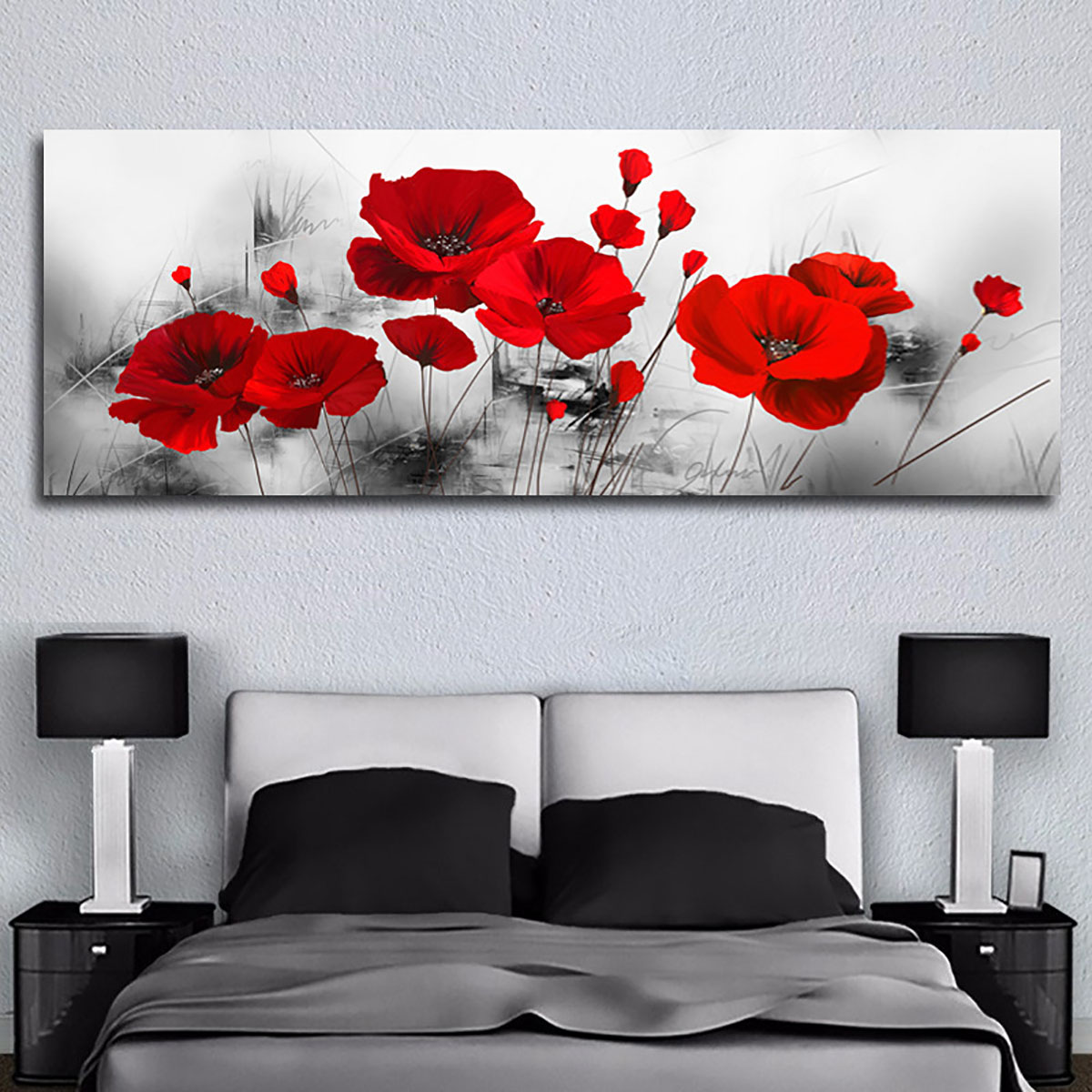 Abstract Flowers Canvas Painting Wall Decorative Printing Art Picture Frameless Home Office Decoration