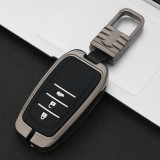 Car Luminous All-inclusive Zinc Alloy Key Protective Case Key Shell for Toyota A Style Smart 3-button (Gun Metal)