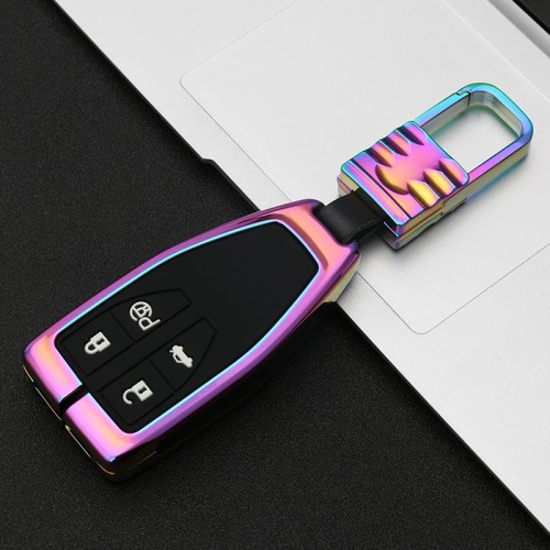 Car Luminous All-inclusive Zinc Alloy Key Protective Case Key Shell for Hong Qi A Style Smart 4-button (Colour)