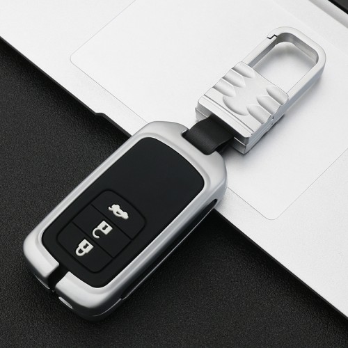 Car Luminous All-inclusive Zinc Alloy Key Protective Case Key Shell for Honda A Style Smart 3-button (Silver)