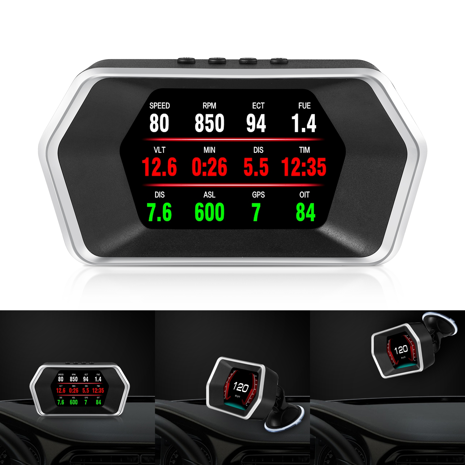P17 Car HUD Head-up Display GPS Speed Meter Car OBD2 Fault Elimination Code