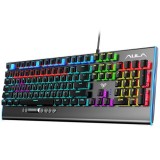 AULA F2099 Wired Mechanical Keyboard Black/Blue Switch 104 Keys Non Conflict With Independent Media Button and Roller RGB Backlight Keyboard For PC Laptop Professional Gaming