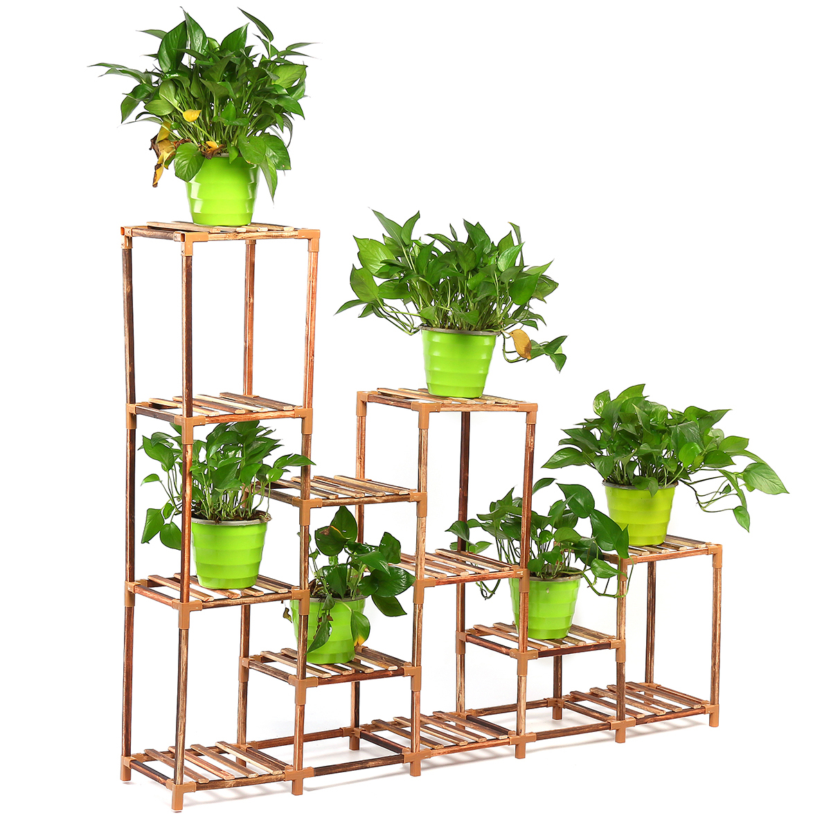 Multi-Tier Wooden Flower Pot Stand Indoor Outdoor Garden Plant Shelf Flower Succulent Storage Shelves Rack Display