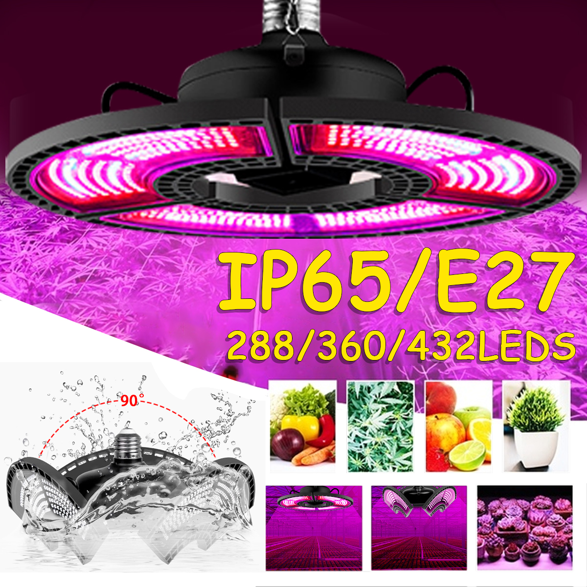 18-80W Full Spectrum  LED Grow Light E27 Growing Bulb Lamp for Plant Hydroponic 