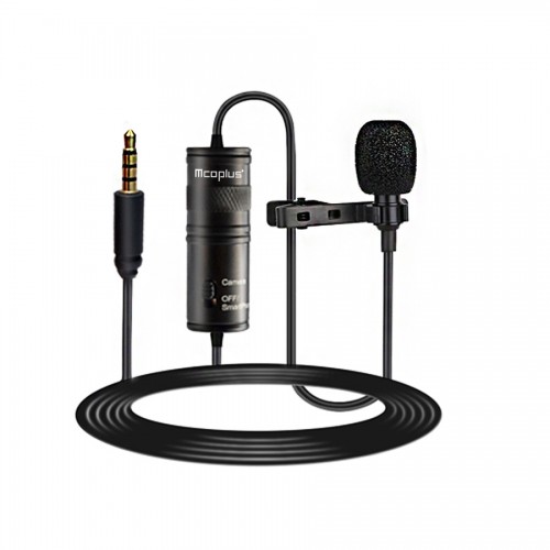 Mcoplus MCO-LVD600 Lapel Lavalier Microphone Interview Reception Vlog Live MIC Recording Compatible with Phone Camera Computer