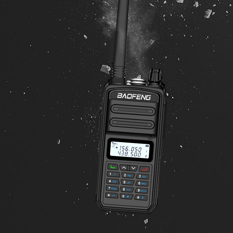 2PCS BAOFENG BF-S5plus 18W Waterproof UV Dual Band Handheld Radio Walkie Talkie Flashlight Hiking Interphone Black EU Plug