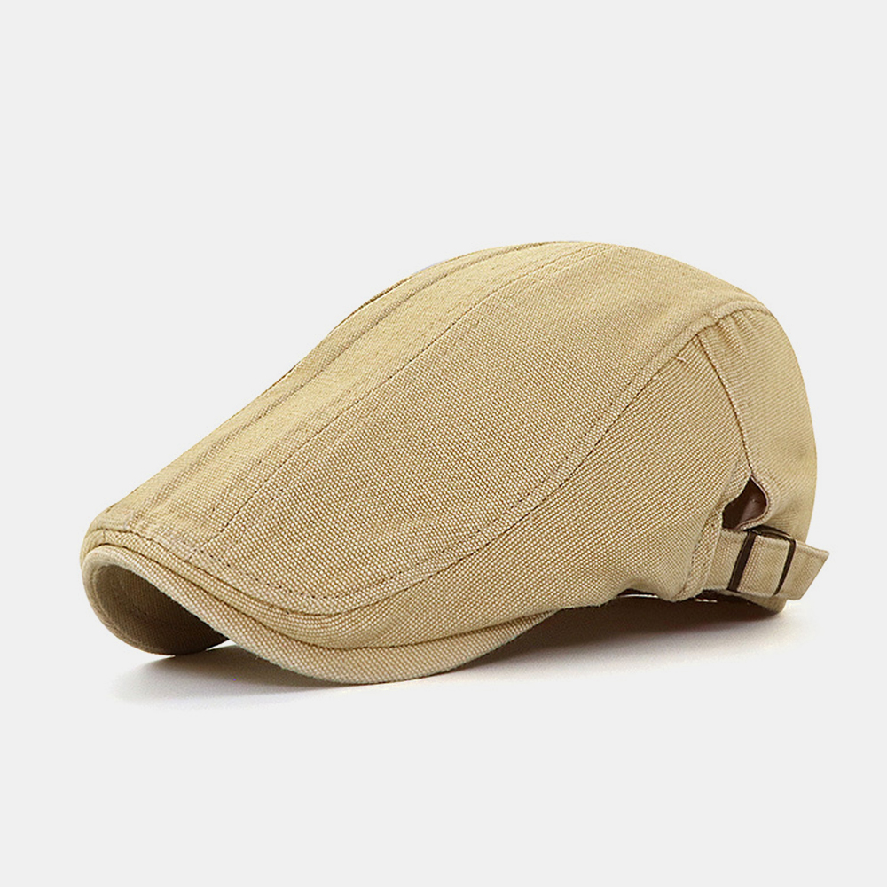 Japanese Style Unisex Solid Color Cotton Casual Outdoor Sunshade Flat Hat Washable Forward Hat