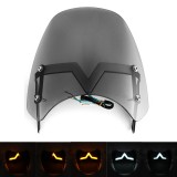 Universal LED Front Fairing Windshield Motorcycle Windscreen Fitting 5″-7″ Round Headlight