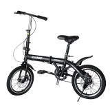 GUANGE 16inch Folding Bike Ultra-lightweight Kids Bike Single-speed Children Bicycle for 8-16 Years Old