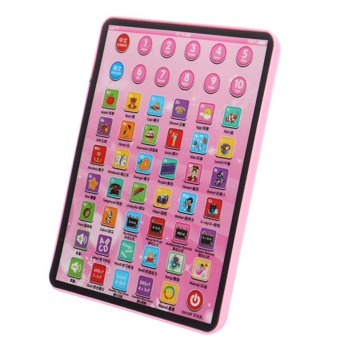 Kids Educational Tablet Pad Computer for Kid Children Learning English Educational Teaching Toy Gift