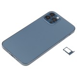 Back Housing Cover with Appearance Imitation of iP12 Pro for iPhone X (with SIM Card Tray & Side Keys & Power + Volume Flex Cable & Wireless Charging Module & Charging Port Flex Cable & Vibrating Motor & Loudspeaker) (Blue)