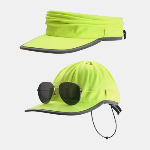 Men Dacron Solid Color Quick-dry Multi-purpose Empty Top Hat Neck Guard Sun Protection Soft Top Hat Baseball Cap