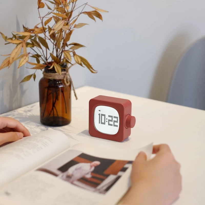 Multi-function Mini Smart Square Alarm Clock USB LED Sound-light Waking Night Light Snooze Alarm Clock for Students Kids