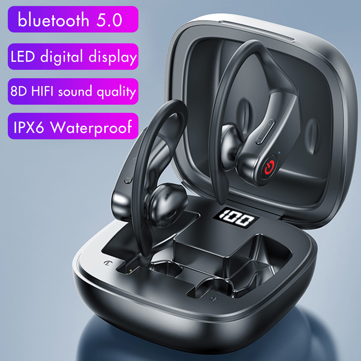 Bakeey B10 bluetooth 5.0 TWS bluetooth Earphone LED Display Low Latency 8D Stereo Gaming Noise Cancelling Headset With Mic