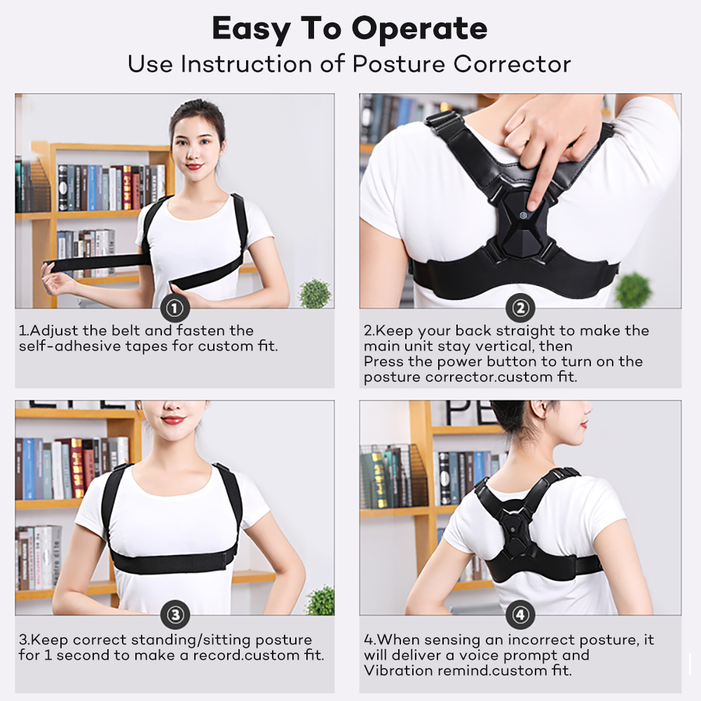 Smart Back Posture Corrector Intelligent Induction Body Posture Correct Belt Back Support Waist Straps Posture Correction Belt