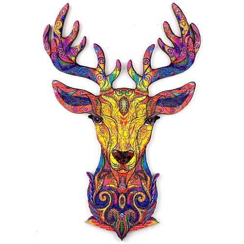 A3/A4/A5 3D Wooden Elk Shape Jigsaw Puzzle DIY Each Animal Shaped Toy Anti-stress Early Learning Education Gift For Kid and Adults