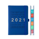 A5 Agenda 2021 planner Notebook Jan-Dec English Language 164 Sheet PU Leather Soft Cover School Planner Business Schedule Journal