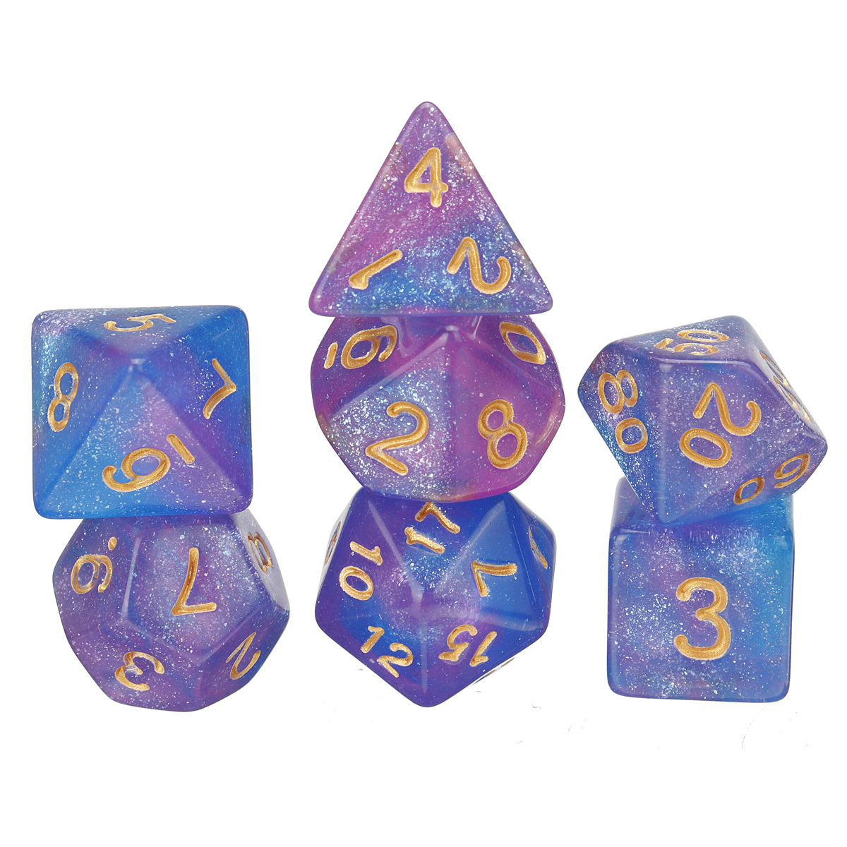 35Pcs Acrylic Polyhedral Dice 7 Colors Various Shape Dice With Bags for DND RPG MTG Role Playing Board Game