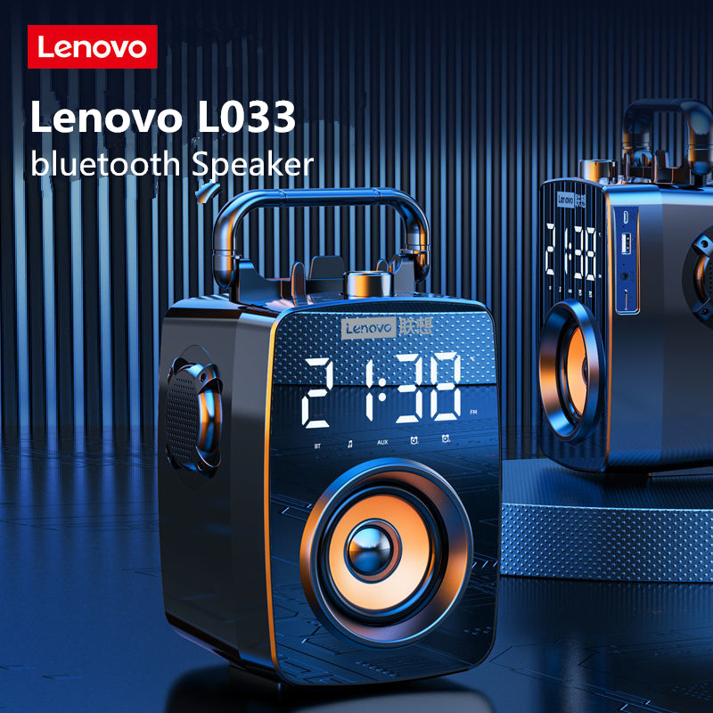 Lenovo L033 bluetooth Speaker Alarm Clock Digital Display DSP 5.0 3D Sound Bass Subwoofer FM Radio Clock Soundbar for Bedroom