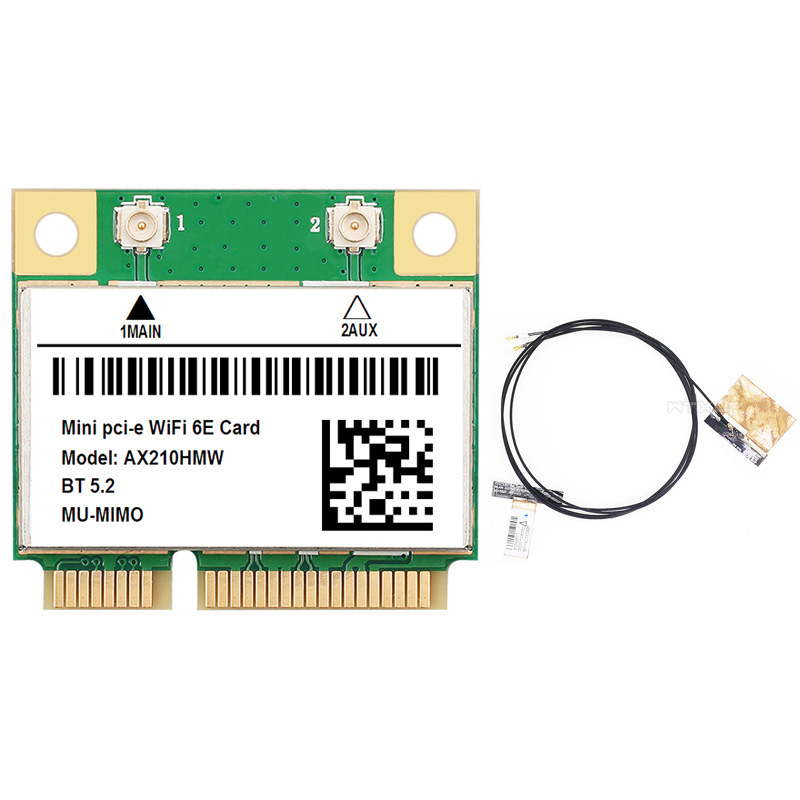 WTXUP AX210HMW WiFi 6E Wireless Network Card 5G Dual Band 2400Mbps WiFi Card Mini-pcie 5.2 bluetooth