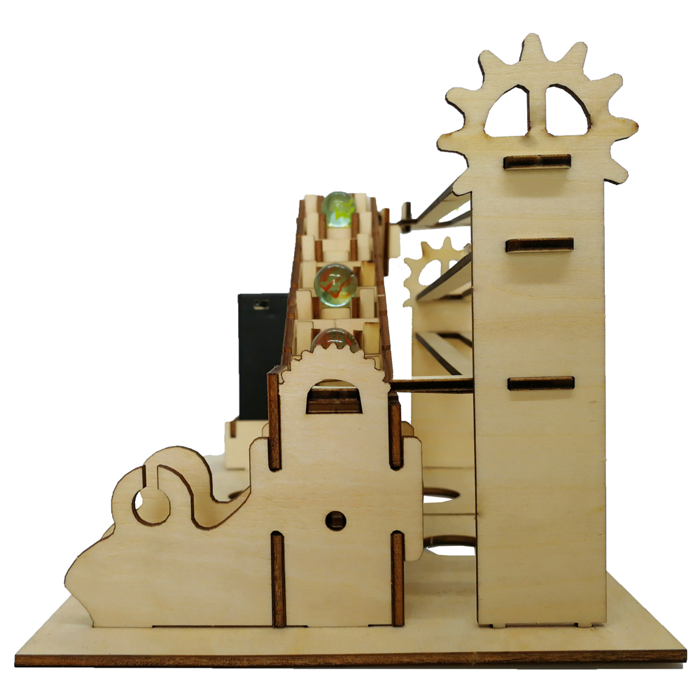 3D DIY Wooden Puzzle Run Stem Mechanical Stepladder Assembly Building Learning Handmade Birthday Creative Gifts for Kids