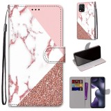 For Xiaomi Mi 10 Lite Coloured Drawing Cross Texture Horizontal Flip PU Leather Case with Holder & Card Slots & Wallet & Lanyard (Powder Stone Texture)