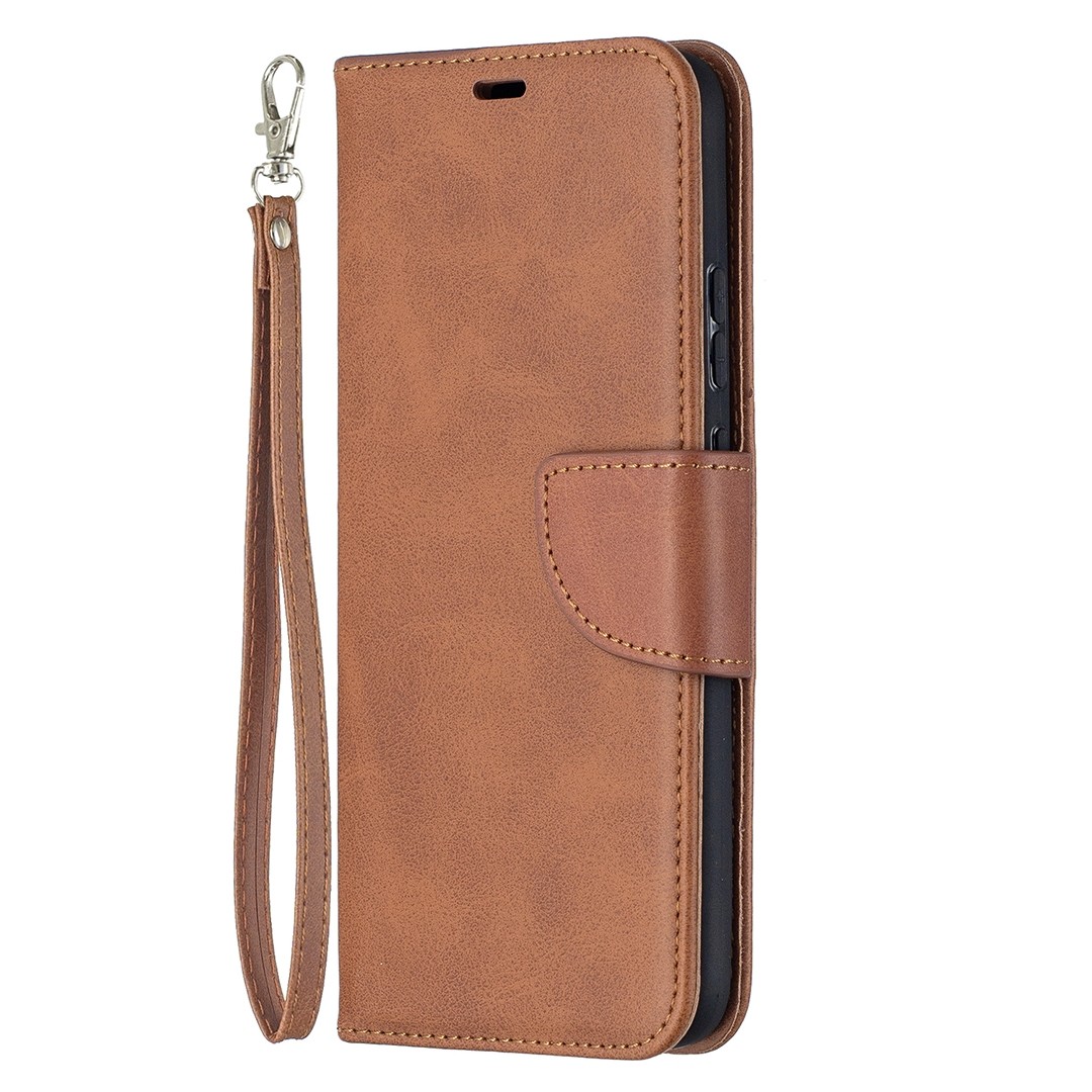 For Nokia 5.4 Retro Lambskin Texture Pure Color Horizontal Flip PU Leather Case with Holder & Card Slots & Wallet & Lanyard (Brown)
