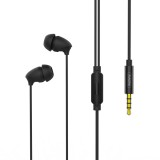 REMAX RM-588 In-Ear Stereo Sleep Earphone with Wire Control & MIC & Support Hands-free (Black)