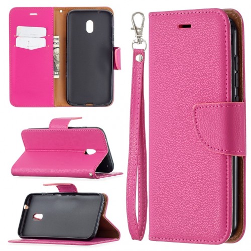 For Nokia C1 Plus Litchi Texture Pure Color Horizontal Flip Leather Case with Holder & Card Slots & Wallet & Lanyard (Rose Red)