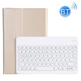 For Lenovo Pad Plus 11 inch TB-J607F / Tab P11 11 inch TB-J606F / Pad 11 inch YAM12 Backlight Style Lambskin Texture Detachable Round Keycap Bluetooth Keyboard Leather Tablet Case with Holder (Gold)