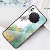 For Huawei Nova 8i Marble Pattern Glass + TPU Protective Case (Flying Pigeon)