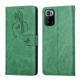 For Xiaomi Poco X3 GT Beauty Girl Embossing Pattern Horizontal Flip Leather Case with Holder & Card Slot & Wallet & Photo Frame (Green)